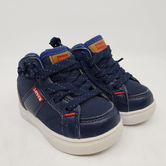 Levis High Top Sneakers Navy Blue for Baby Infant US Shoe Size 5 - Picture 2 of 11